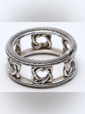 Charriol Heart to Heart Sterling Silver & Stainless Steel Cable Ring